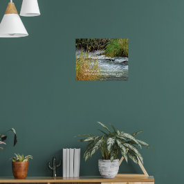 Löpande flod natur foto Rumi vers Poster