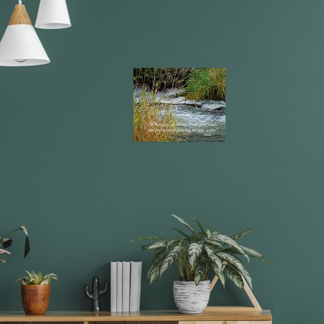 Löpande flod natur foto Rumi vers Poster (Vardagsrum 1)