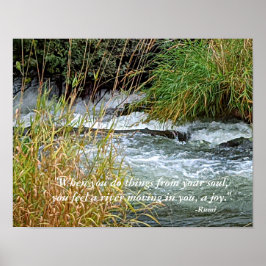 Löpande flod natur foto Rumi vers Poster
