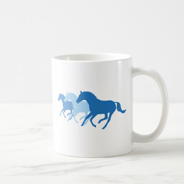 Löpande häst (blå) kaffemugg (Höger)