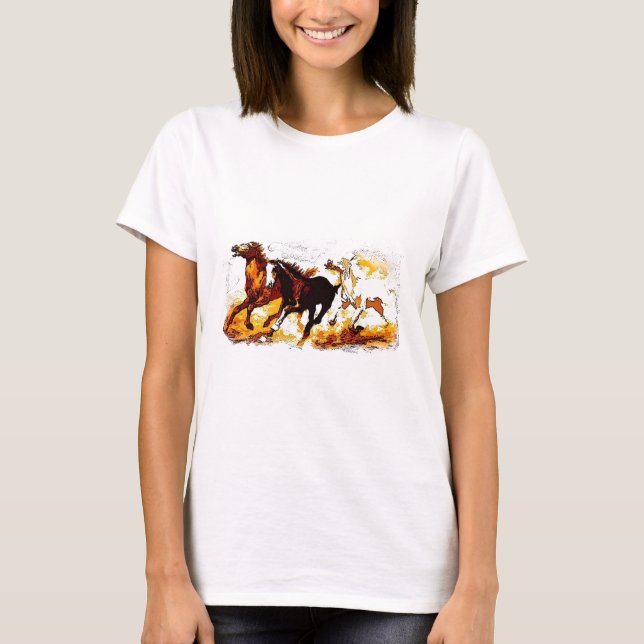 Löpande hästar tee shirt (Framsida)