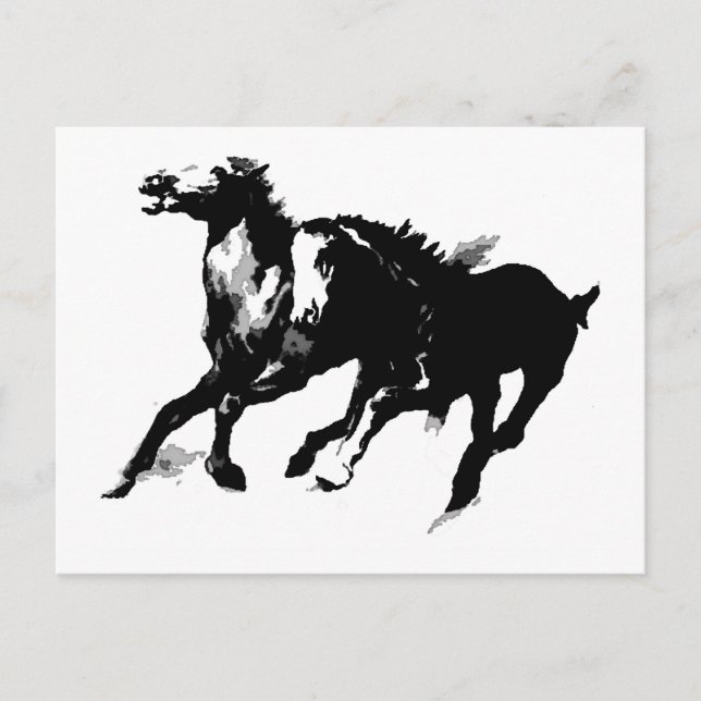 Löpande hästar vykort (Framsida)