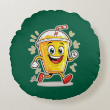 **Löpande Juice Cup Cartoon – Rolig Gatdrink Cha