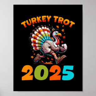 Löpande Kalkon Tacksägelse 2025 För Pojkar Flicka Poster