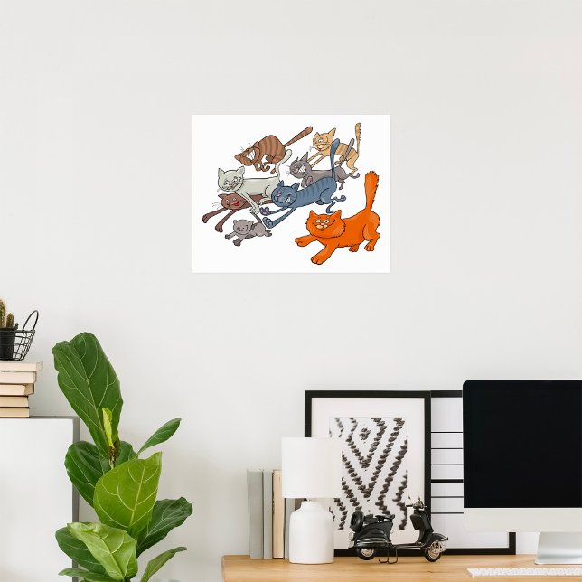Löpande Katter Mönster Nyckfulla Kattungar Poster (Skapare uppladdad)
