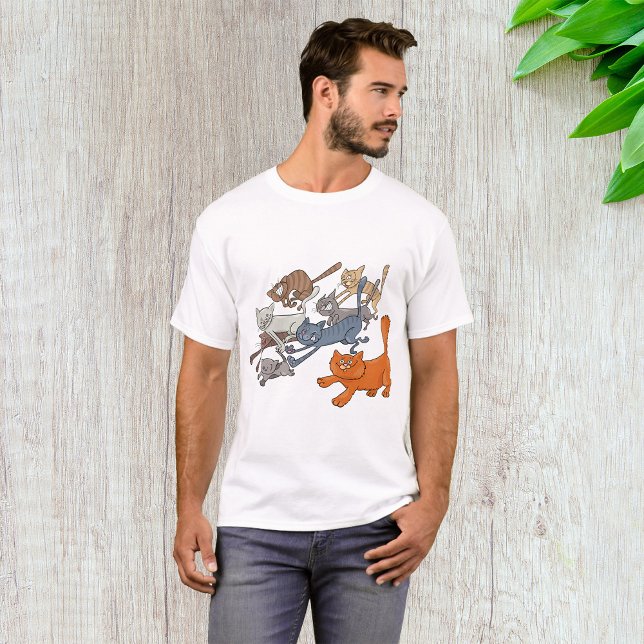 Löpande Katter Mönster Nyckfulla Kattungar T Shirt (Skapare uppladdad)