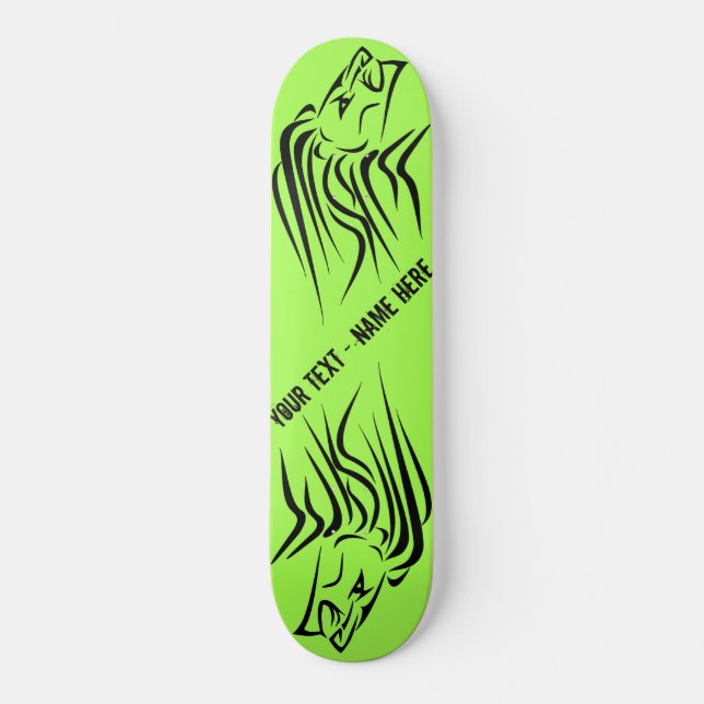 Löpande Lejon Skateboard - Anpassad Text och Färge (Framsida)