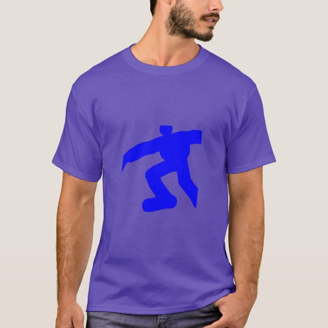Löpande man blå lila t shirt (Framsida)