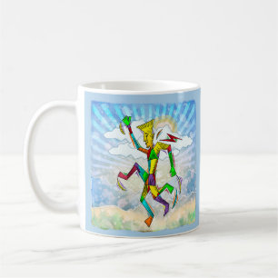 Löpande man kaffemugg