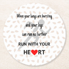 Löpande motiverande sportoffert underlägg papper rund