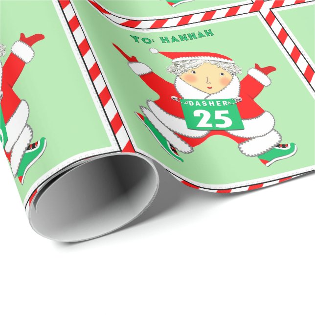 Löpande Mrs. Claus Holiday Presentpapper (Rullad Hörn)