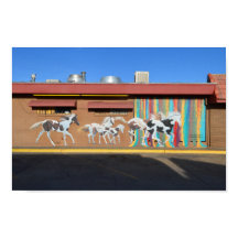 Löpande Paint Horses -väggmålning, Tucumcari, New