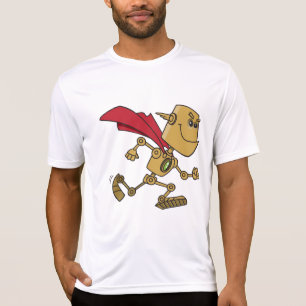 Löpande Robot Superhjälte Tecknad Karaktär T Shirt