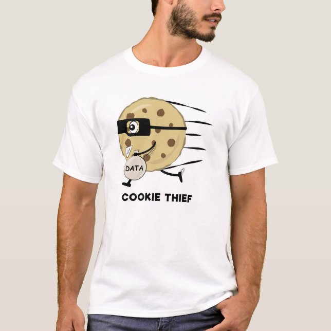 Löpande tjuvcookie - rolig karaktär t shirt (Framsida)