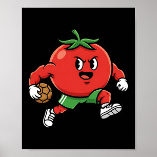 Löpande Tomat Fotboll Maskot Idrottsman Tecknad Fi Poster