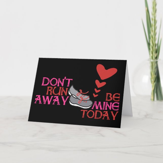 Löpande Valentine © - Löparens Alla hjärtans dag-k Helgkort (Framsida)