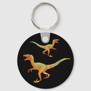 Löpande Velociraptor Skräckinjagande Jurassisk Din Nyckelring