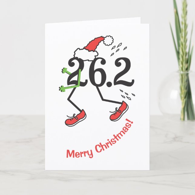 Löpare 26,2 maraton julkort helgkort (Framsida)