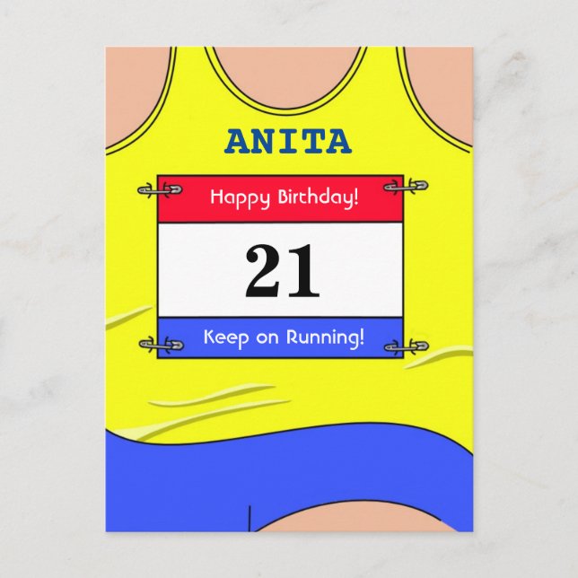 Löparen Gul Vykort (Framsida)