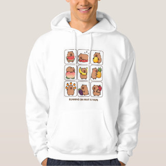Löper på frukt och tupplurar – Söt Capybara Frukt Hoodie