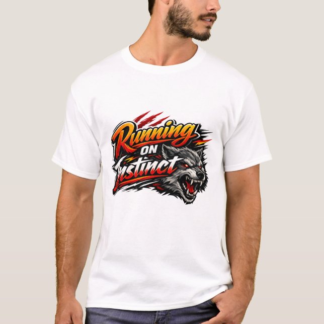 Löper på instinkt t shirt (Framsida)