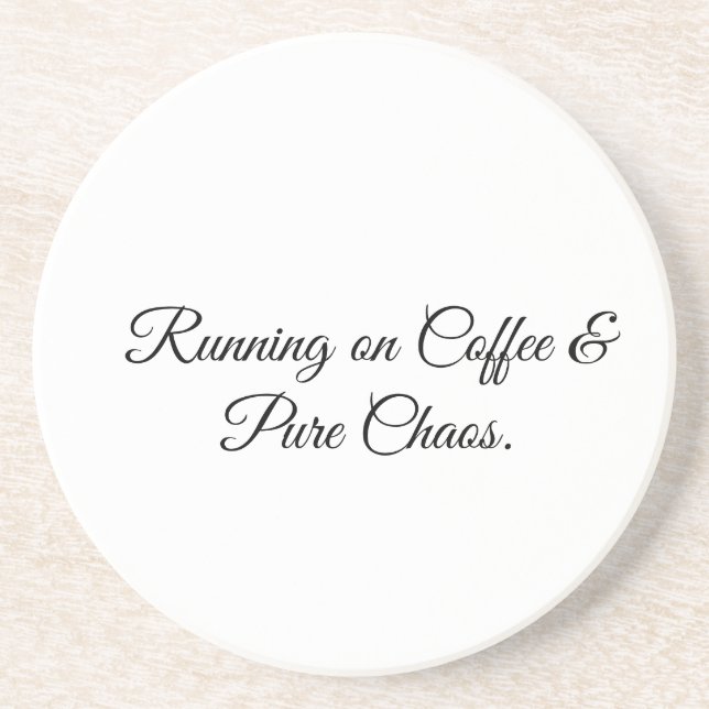 Löper på kaffe och ren kaos. underlägg (Framsidan)