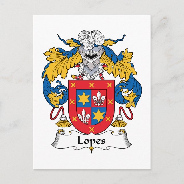 Lopes Family Crest Vykort (Framsida)