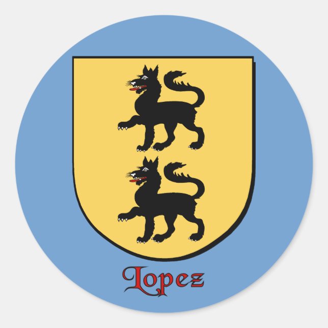 Lopez Family Shield Stickers Runt Klistermärke (Framsida)