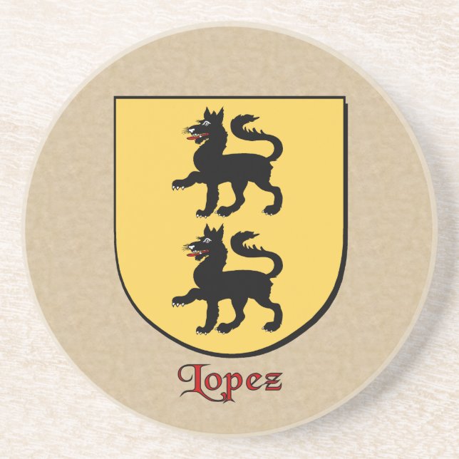 Lopez Heraldic Shield Underlägg Sandsten (Framsidan)