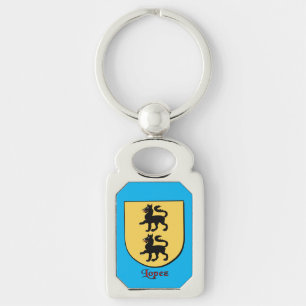 Lopez Historical Shield Rektangulärt Silverfärgad Nyckelring