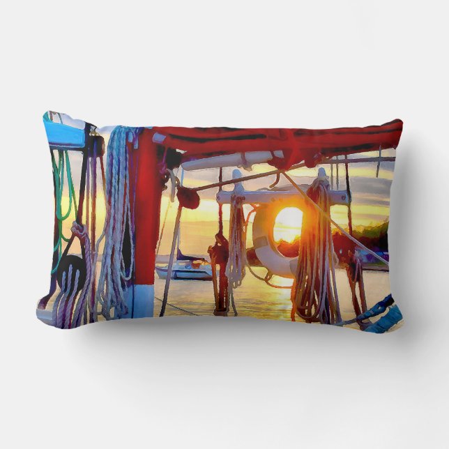 Lopez Island Sailing and Sunset Dekorativ kudde (Framsida)