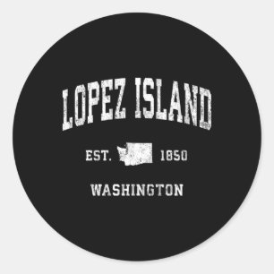 Lopez Island Washington Wa Athletic Sports Runt Klistermärke