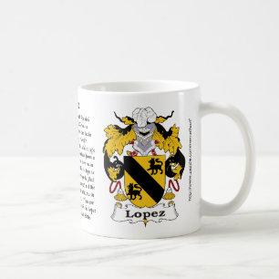 Lopez, ursprung, det menande och vapenskölden kaffemugg