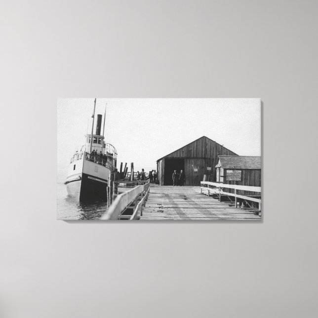 Lopez, WA - View of the SS Islander at City Dock Canvastryck (Framsida)