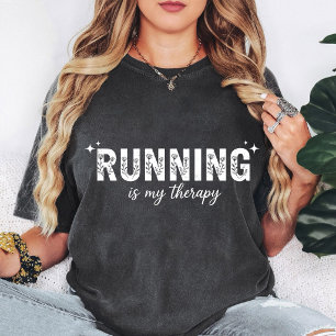 Löpning Är Min Terapi Blommig Löparpresent T Shirt