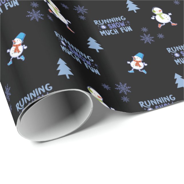 Löpning i kallt väder Jul Snöman Presentpapper (Rullad Hörn)