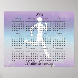 Löpning Jogging Design 2024 Kalender Poster