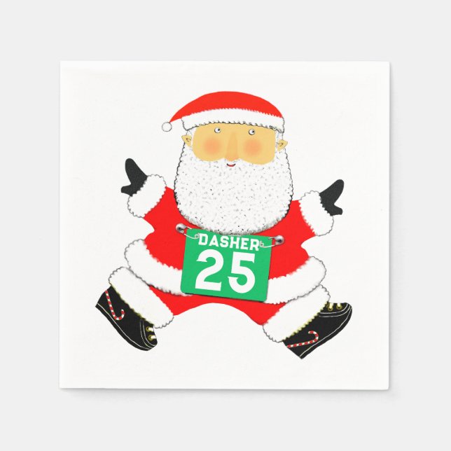Löpning Löpare Jul Holiday Pappersservett (Framsidan)