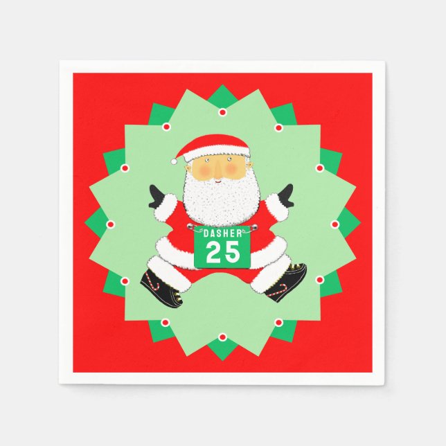Löpning Löpare Jul Holiday Pappersservett (Framsidan)