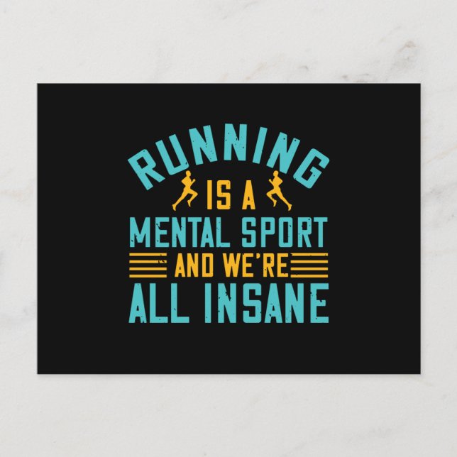 Löpning - Löpning är en mental sport Vykort (Framsida)