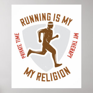 Löpning -Löpning är terapi och religion Poster
