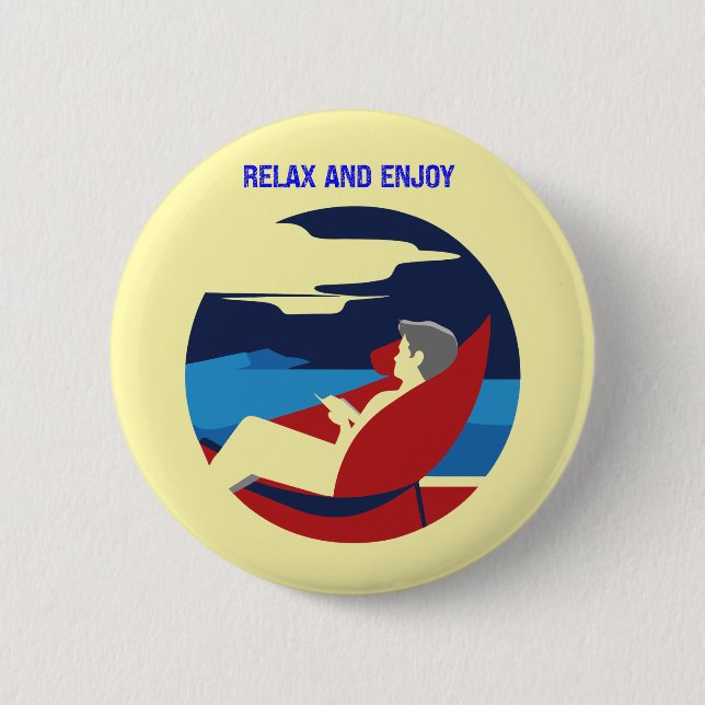 Loppig och lazy Attitude-grafik, design Knapp (Framsida)