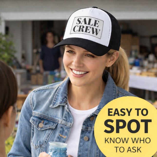 Loppis Crew Hatt för Säljare Keps (Make your garage sale easier to manage with a simple way to identify who’s running the sale. )