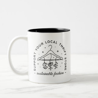 Loppisbutik lokal hållbar mode loppisfyndare Två-Tonad mugg