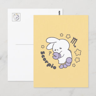 Loppitokki Bunny Omfamnar Skorpionen Zodiac Magi I Vykort