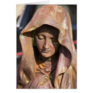 Loppmarknadkort - Hooded kvinnlig staty Hälsningskort