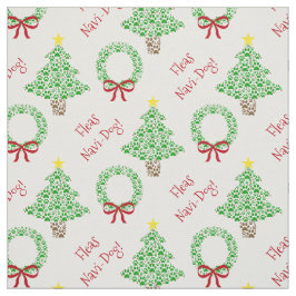 Loppor Navi-Dog Tassmärke Julgranar & Krans Tyg