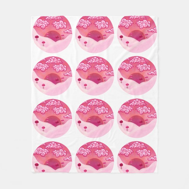 Loppor och söt moln fleecefilt (Framsidan)