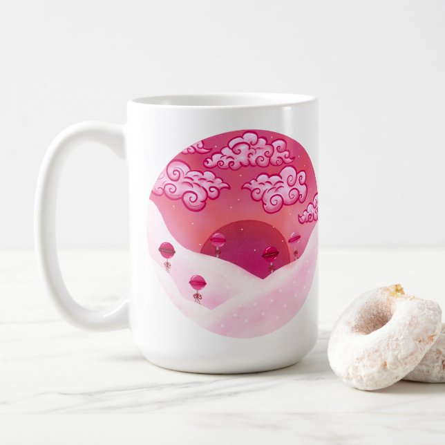 Loppor och söt moln kaffemugg (Med munk)