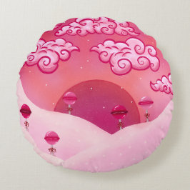 Loppor och söt moln rund kudde